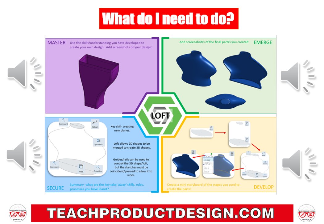 Teach_P_D's tweet photo. Onshape Learning Capture Sheet - free differentiated resource for students. Including audio instructions  👍https://t.co/OB2wrI0Ct7  #onshape #PTC #dtchat #teachproductdesign #dt #tech #tes #education #learning #school #teaching #technology https://t.co/zOW4Cf3lO1