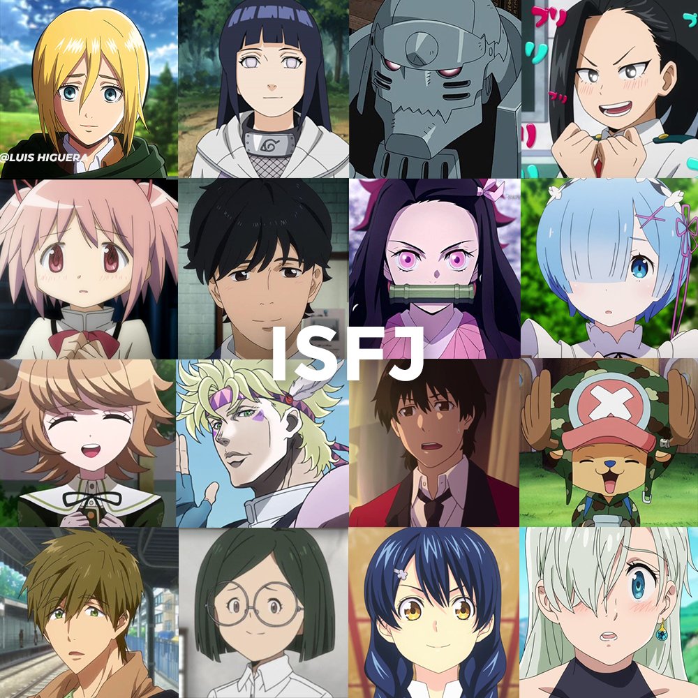 hide in a cloSETT auf Twitter: „Personajes Anime - MBTI #16Personalities #ESFJ #ESFP #ISFJ #ISFP /s7swgyPByu“ / Twitter hide in a cloSETT auf Twitter: „Personajes Anime - MBTI #16Personalities #ESFJ #ESFP #ISFJ #ISFP /s7swgyPByu“ / Twitter