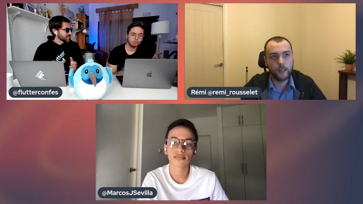 flutterconfes's tweet image. Iniciamos sesión de preguntas con @remi_rousselet #FlutterFighters #FlutterEngage