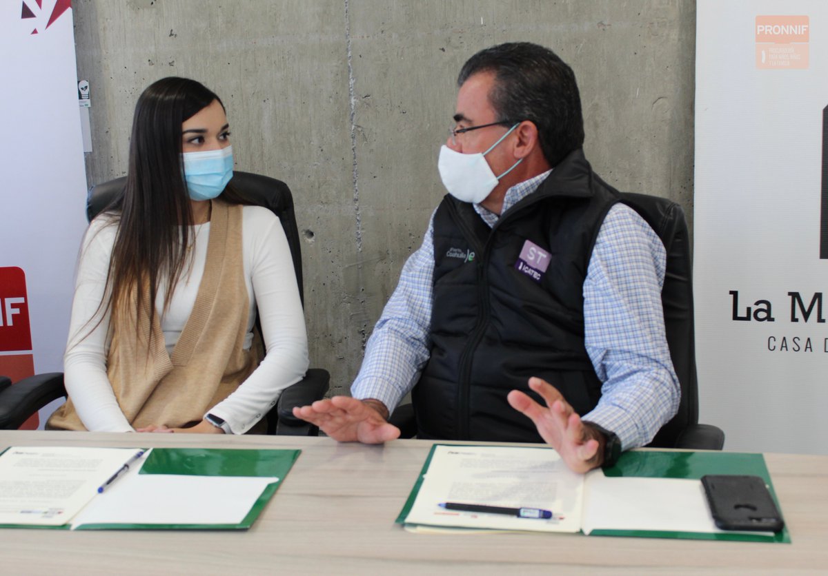 La Procuradora María Leticia Sánchez Campos, el Director General del #ICATEC, Ing. José Alejandro Dávila Garza y la directora Fernanda Coppola Treviño, firmaron un convenio de colaboración que beneficiará a las y los usuarios de La Madriguera, Casa del Adolescente.