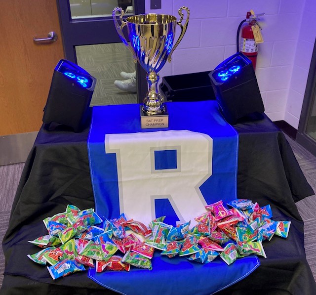 We almost unveiled the winner of the 2021 RHS SAT March Madness tournament.....but the power went out. The winner will be announced on Thursday! Vernon vs. Arnold for the trophy (and championship "rings" + food)! #CharacterTraditionAchievement