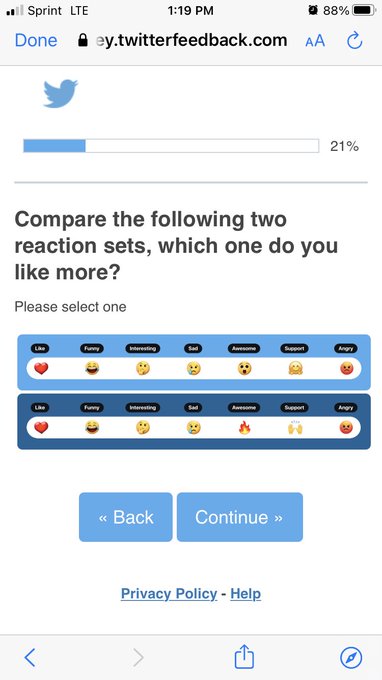  iOSMac Twitter está considerando agregar reacciones emoji a los tweets como lo hace Facebook  