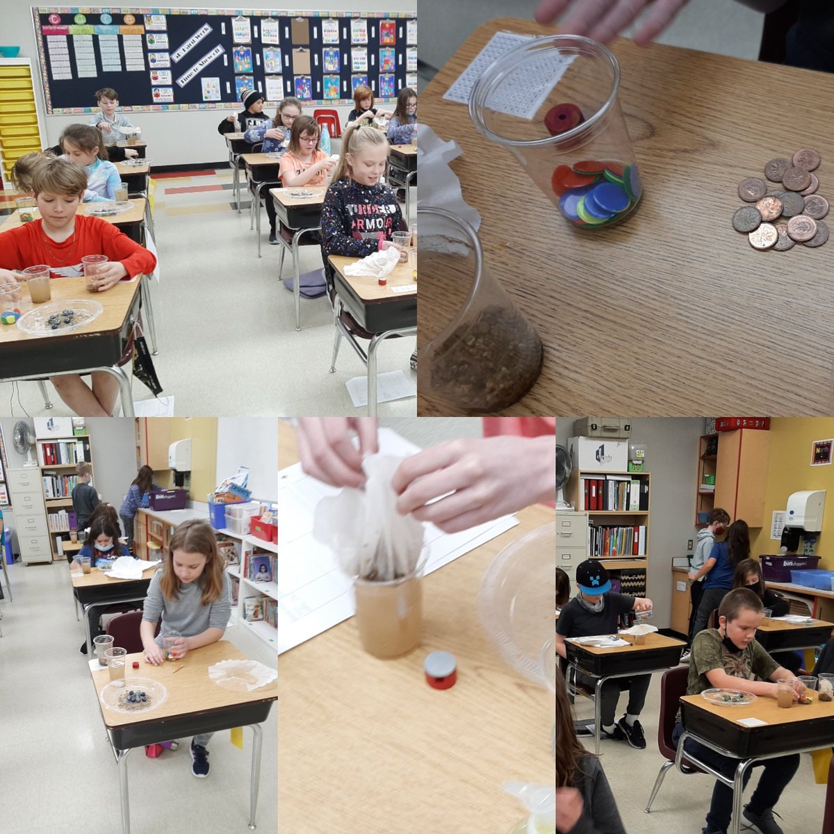 MrsADenton's tweet image. Science Experiments! Separating materials, day 2.  Finishing trying to find the best way to separate different materials! #gr5fun #hscsproud #ecsrdSTRENGTH #scienceexperiments