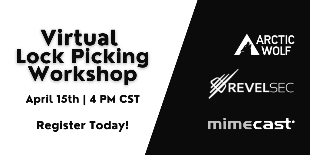 RevelSec's tweet photo. During this event, you will learn how to manipulate a lock into opening using lock picks. The first time you successfully pick a lock is a childishly satisfying moment.

Register Here: https://t.co/y2SRMp1r8p https://t.co/jn17NrGZGB