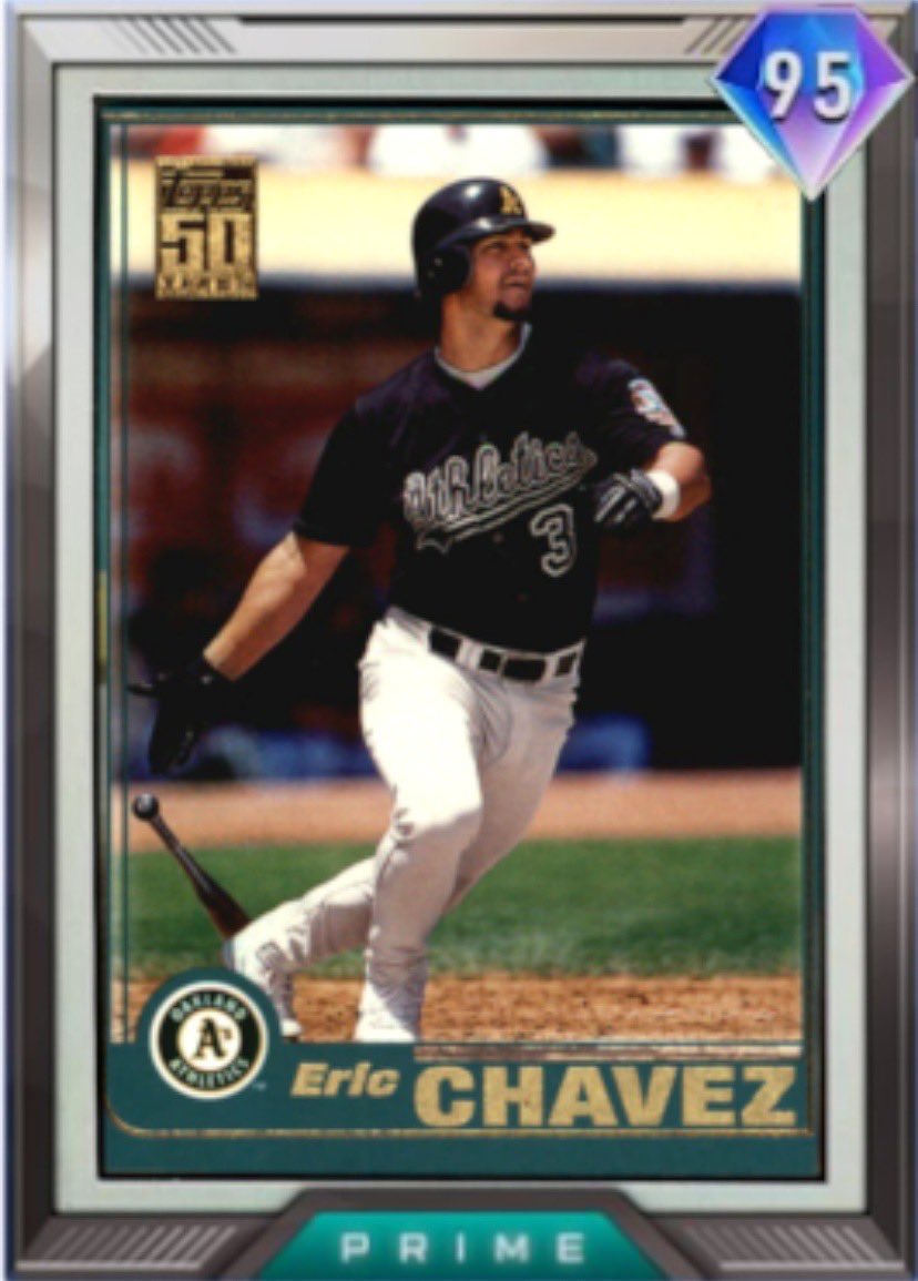 Showngopod's tweet photo. Here’s our prediction for the legend reveal today! Why not cap off a defensive stream with one of the best 3B to ever do it, make sure to tune in at 3 PM PT to find out #MLBTheShow21 #mlbtheshow #mlbtheshow20 #ericchavez #athletics #baseball #SpringTraining #sds #mlb https://t.co/SYWa43H3EH