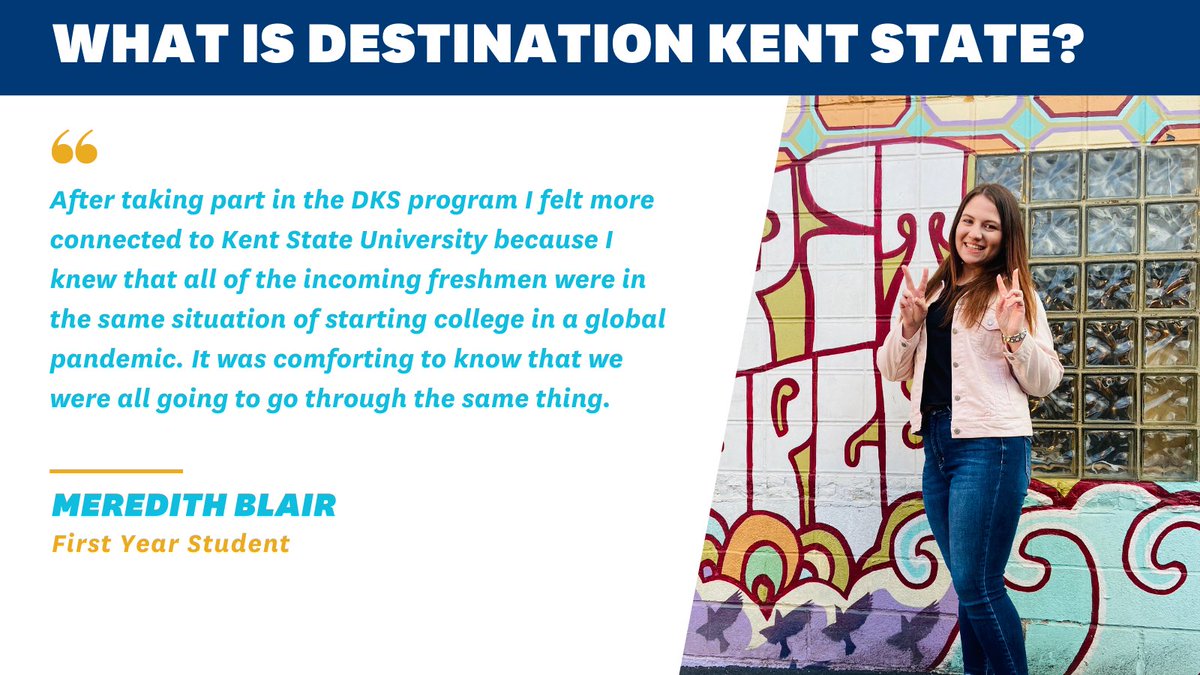 KentStateSSP's tweet photo. Incoming First Year Students! ⚡️ Check out Meredith’s experience at DKS as you prepare for your own adventure! #Welcome2KSU https://t.co/yF3dg5hPvM