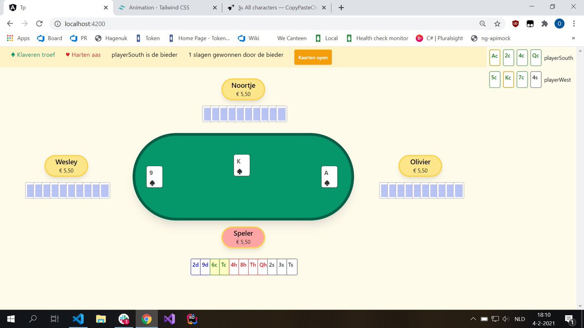 Here’s an early screenshot of my online card game with some basic styling. All CSS, no images. The suits are text characters, just like the back of the playing cards. This caused issues later on because of diff between Windows, Mac and iOs. More about that later. #buildinpublic