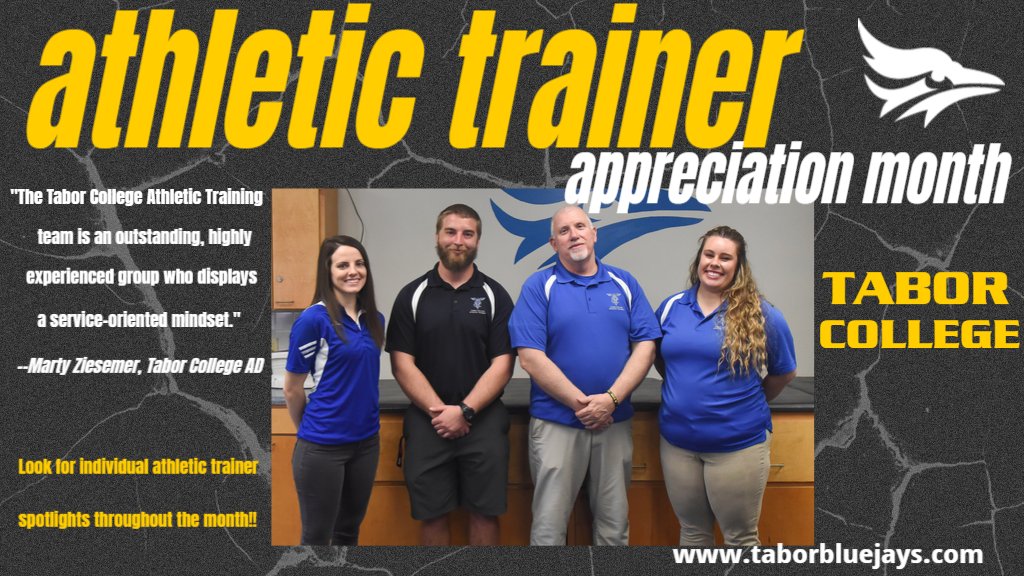 March is National Athletic Trainer appreciation month and Tabor is extremely proud of our training staff!!  THANK YOU FOR ALL YOU DO!!