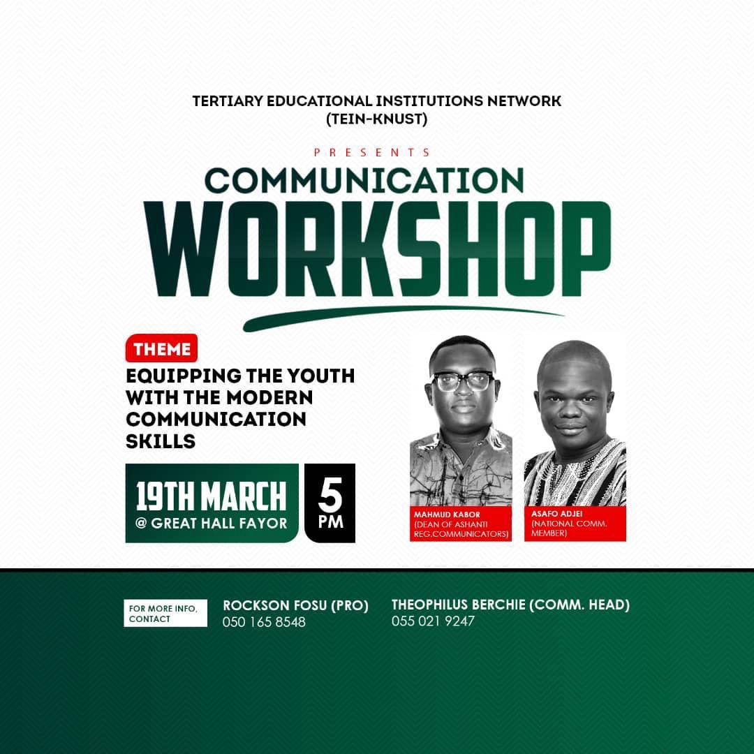 AnnanPerry's tweet photo. TEIN-KNUST will be having communication workshop on tomorrow as part of grooming young ones in communication and Comrade Asafo Adjei will be doing the lecturing tomorrow at 5pm
Sammy Gyamfi initiative!!!!!
Proper communicator!!
#GrassrootForSammyGyamfi https://t.co/gBarCRvvKo