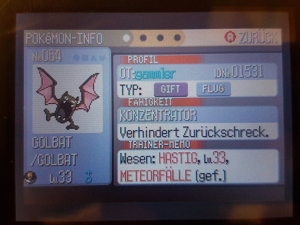 gammlerxB's tweet photo. 🌟Shiny Golbat Nr. 2 nach 5152 enc in Pokemon Rubin😋 Erstes Shiny in der Gba Week 2021🤩
#GBAWeek #GBAWeek2021 @TheSakatiS @seppel2106 @xSoeckchen @_NXTEvo @Luna51454503 https://t.co/RMaDAktwEw