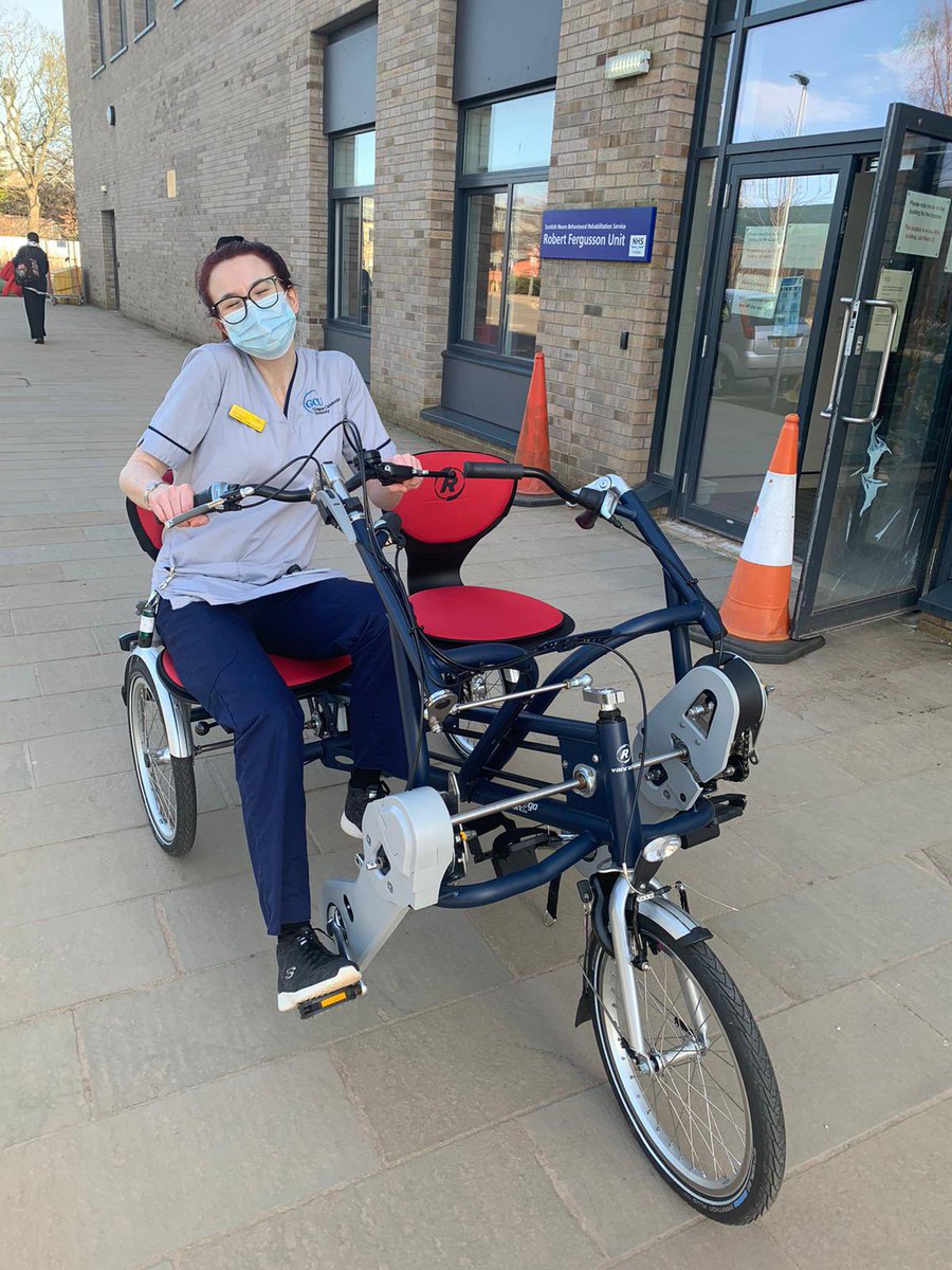 NSacutaOT's tweet photo. Can’t believe tomorrow is my last day of my final MSc placement with @NHS_Lothian It has been such a wonderful experience! Had a lovely afternoon with patients on the bike. I’m looking forward to my rewarding career as an OT!  As you can see we have no fun at all 😅 https://t.co/H49HrOUp4M