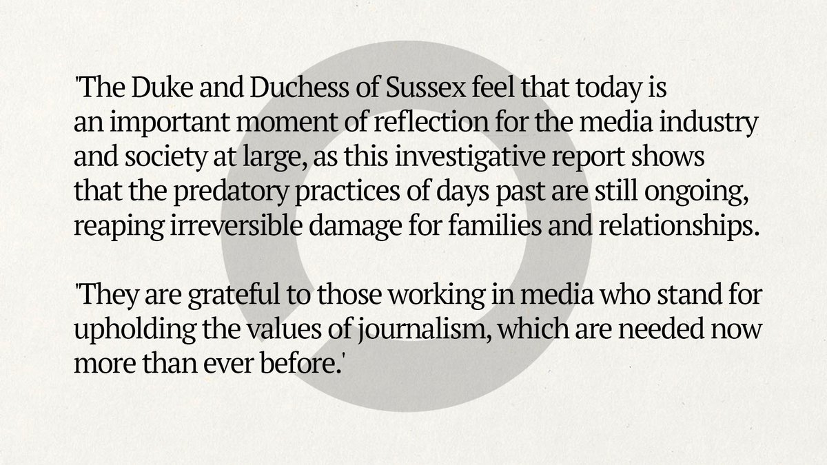 BInvestigates's tweet image. The Duke and Duchess of Sussex have responded to a Byline Investigates&apos; story about The Sun newspaper, which hired a private investigator to target Meghan Markle in 2016 - five years after the phone-hacking scandal was supposed to have put pay to shadowy newsgathering practices.