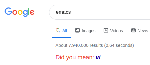 Hmm. Google likes vi more than emacs?  

#coders #texteditors #DEVCommunity