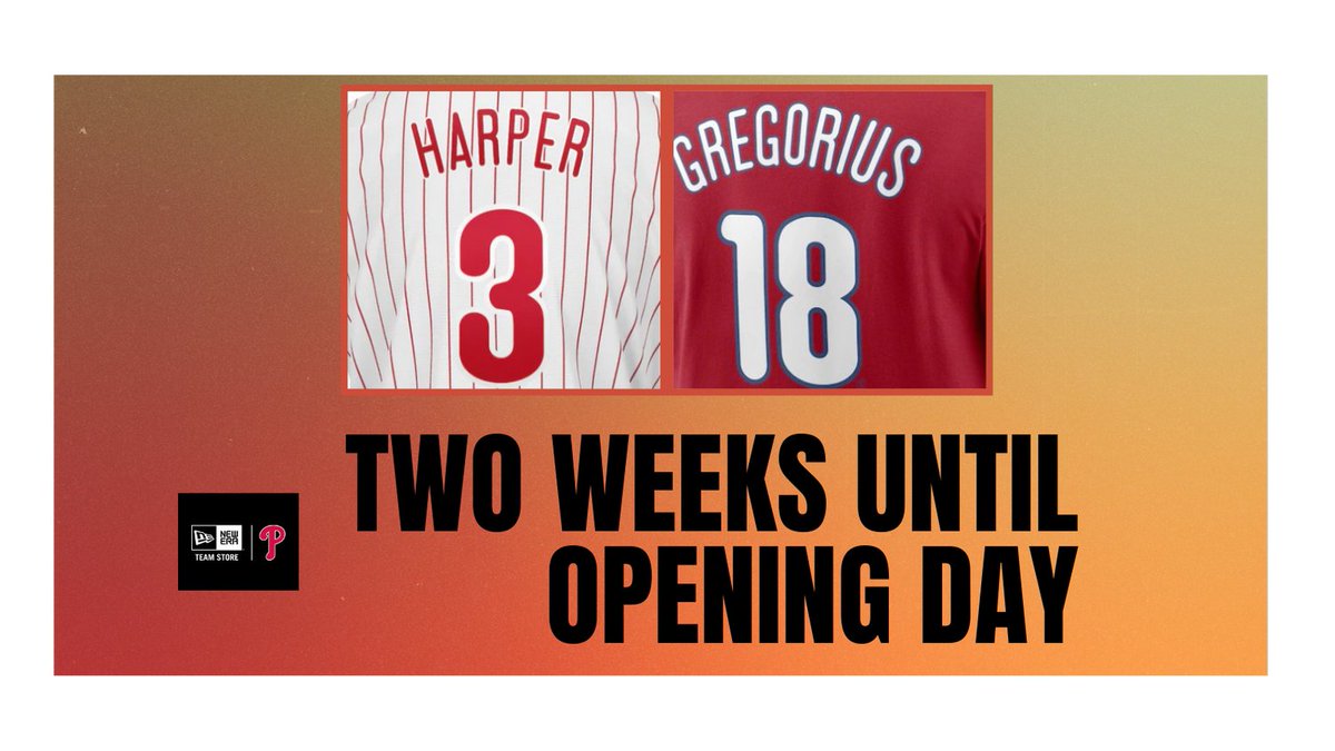 Two. More. Weeks.

Need your player shirts or jerseys to be ready for 4/1? Make sure to stop by the New Era Phillies Team Store or call us at 267-570-2333. https://t.co/jdFjL7IDgS