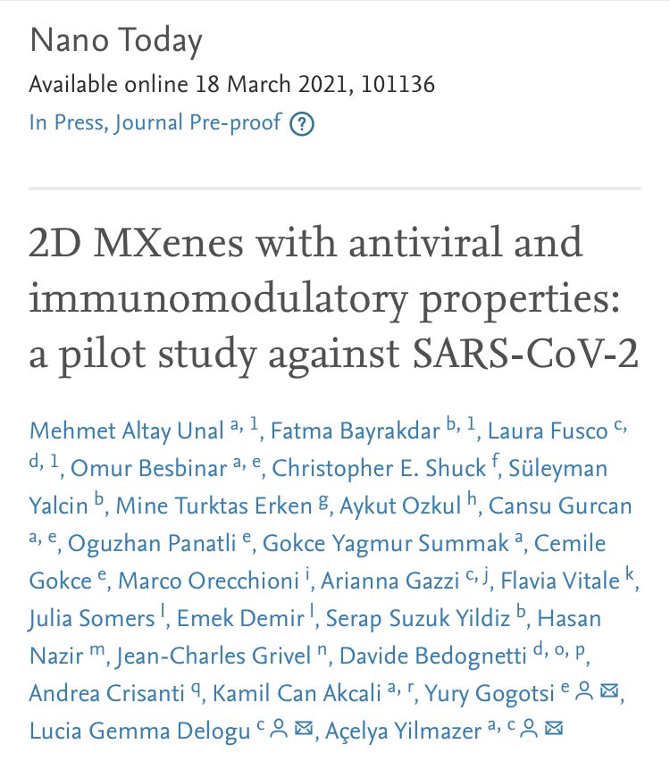 Acelya Yilmazer (@yilmazerlab) on Twitter photo Exciting news! We tried to explore the antiviral and immunomodulatory properties of MXenes. <a href="/NanoToday/">nanotoday</a> <a href="/gogotsi1/">Yury Gogotsi</a> <a href="/mehmetaltayunal/">Mehmet Altay UNAL</a> <a href="/Ank_Muh/">Ankara Üniversitesi Mühendislik Fakültesi</a> <a href="/ankarabme/">Ankara BME</a> <a href="/AnkaraUni/">Ankara Üniversitesi</a> Exciting news! We tried to explore the antiviral and immunomodulatory properties of MXenes. <a href="/NanoToday/">nanotoday</a> <a href="/gogotsi1/">Yury Gogotsi</a> <a href="/mehmetaltayunal/">Mehmet Altay UNAL</a> <a href="/Ank_Muh/">Ankara Üniversitesi Mühendislik Fakültesi</a> <a href="/ankarabme/">Ankara BME</a> <a href="/AnkaraUni/">Ankara Üniversitesi</a>