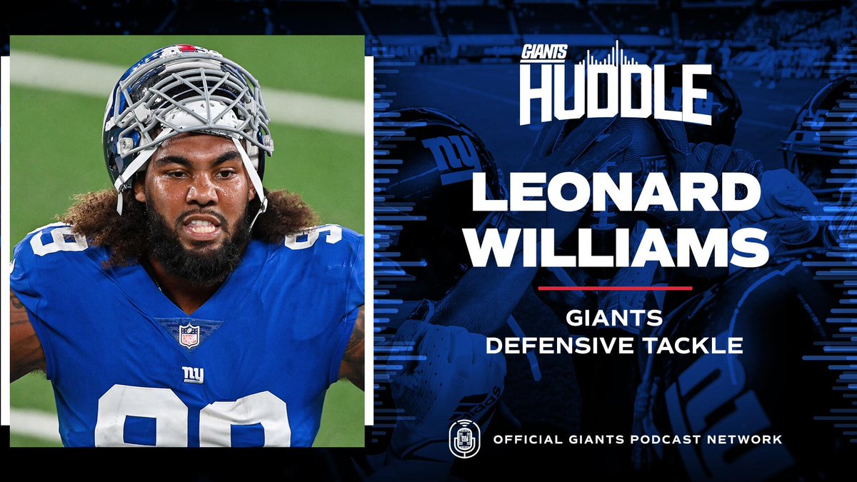 The newest Giants Huddle podcast featuring @leonardwilliams is on the Giants Mobile app + podcast platforms. He joins me to discuss his new contract and why it was important to him to stay with the @Giants. 🎙️Listen: bit.ly/3tD8cIy 📲Subscribe: linktr.ee/newyorkgiants