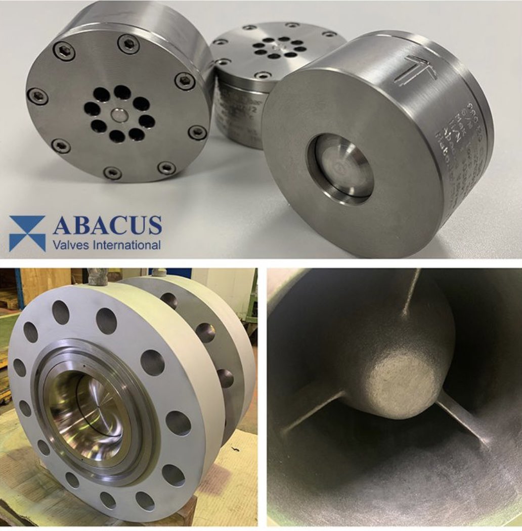 Abacus Axial Flow (Nozzle) Check Valves 

1" Class 150 Wafer Axial Flow Checks with 3 bar cracking pressure spring arrangement. F316 Constr.

10" Class 1500 RTJ Integral Flanged Nozzle Check.
ASTM A352 LCC Body with A182 F51 Disc. Stellite®6 Hardfaced.

UK Design &amp; Manufacture.
