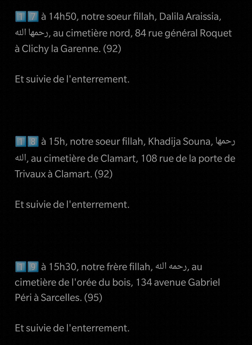 Salatjanazaa's tweet photo. 🔸2ème Partie🔸

🥀PRIÈRES FUNÉRAIRES🥀
🔹 VENDREDI 19 Mars 2021🔹 https://t.co/9YTlpnGS6X