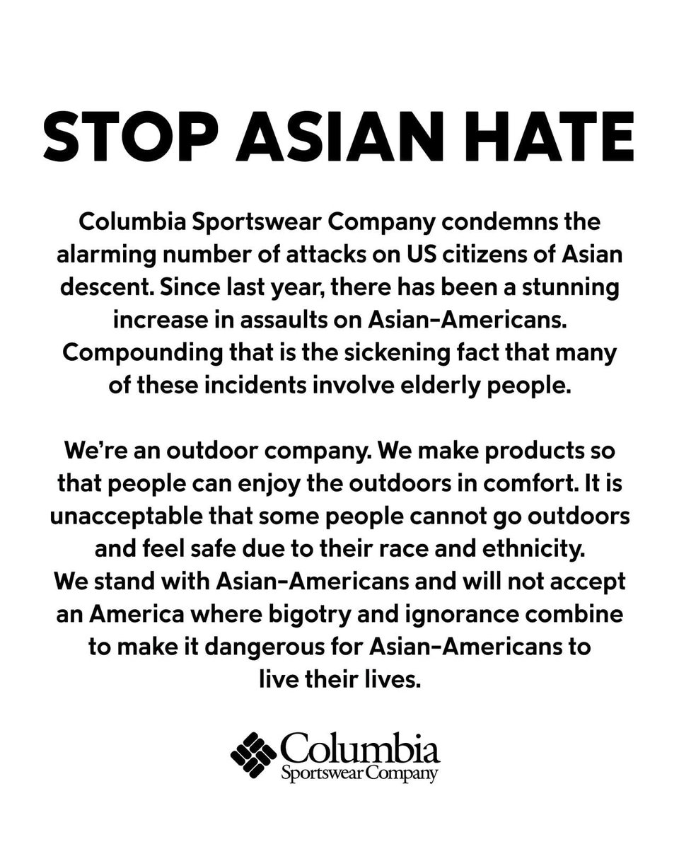 Agreed. Way to take a stand <a href="/columbiaSW_PH/">ColumbiaSportswearPH</a> !!!