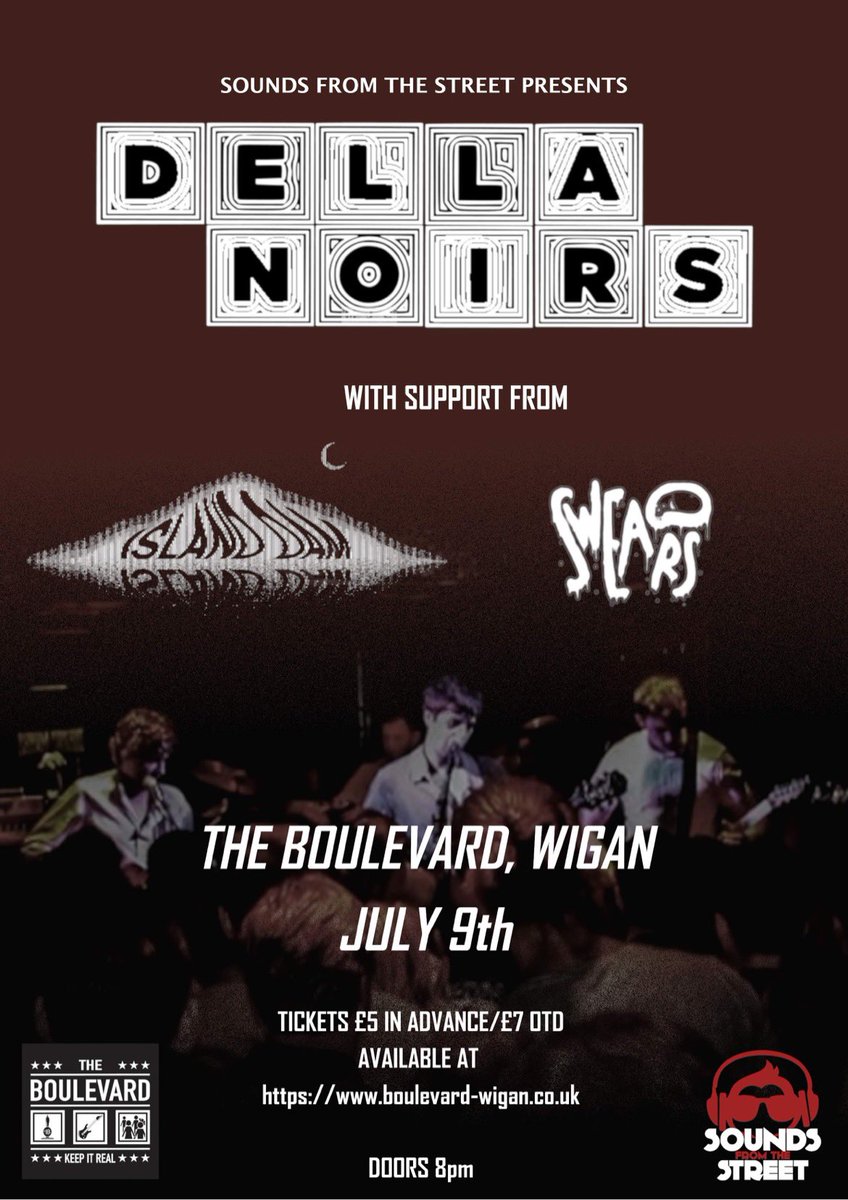 Sounds From The Street (@soundsfromthes2) on Twitter photo This was originally meant to be our launch night gig last year. A slight change to the line up but it’s gonna be a good’n! Tickets on sale now!
<a href="/DellaNoirs/">Della Noirs</a> <a href="/IslandDam/">Island Dam</a> <a href="/SWEARSband/">SWEARS</a> cheers to Will from <a href="/SuperPonker/">Supermarket Police</a> for the poster 👍 This was originally meant to be our launch night gig last year. A slight change to the line up but it’s gonna be a good’n! Tickets on sale now!
<a href="/DellaNoirs/">Della Noirs</a> <a href="/IslandDam/">Island Dam</a> <a href="/SWEARSband/">SWEARS</a> cheers to Will from <a href="/SuperPonker/">Supermarket Police</a> for the poster 👍