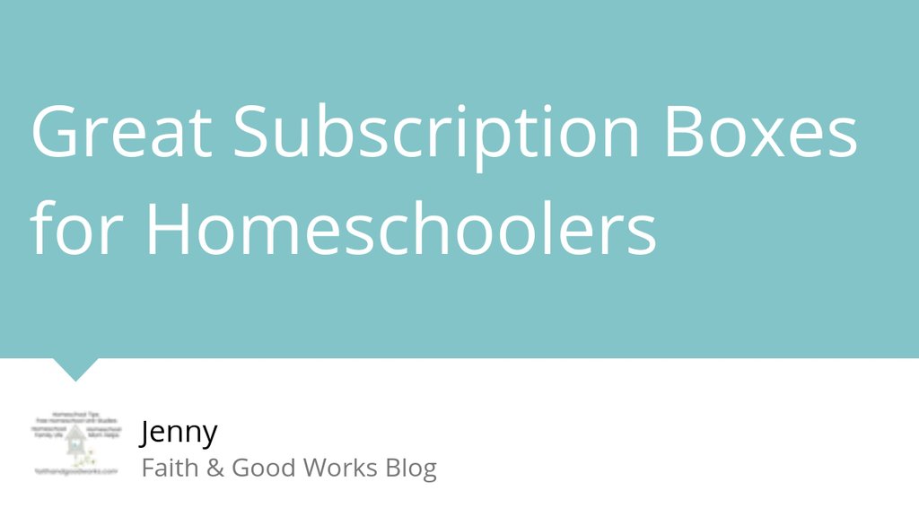 I would love to hear about any subscription boxes you guys have tried.

Read the full article: Great Subscription Boxes for Homeschoolers
▸ lttr.ai/ejJh

#subscriptionboxesforhomeschoolers #AwesomeSubscriptionBoxes #subscriptionboxesforkids #Homeschool