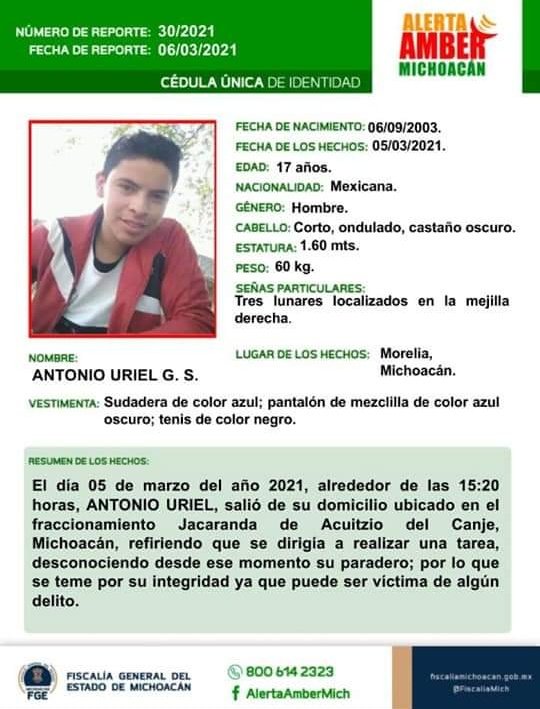 SOLECITORMZ's tweet photo. Tiene tres lunares en la mejilla derecha.
#Nacional #AlertaAmber #FGEMich Alerta Amber Michoacán
#DondeEstáUriel
#UrielGomezSaavedra 
#AcuitziodelCanjeMichoacán
#DóndeEstáUrielGomezSaavedra https://t.co/I7GEZgbKa3