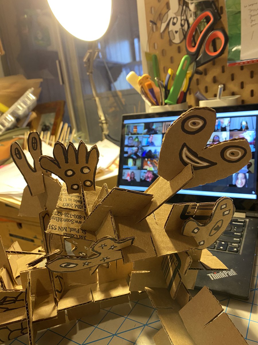 This week our San Francisco #ECE #tinkering #communityofpractice explored #creativeconstructions and slotted construction. Mine came out funky and friendly!