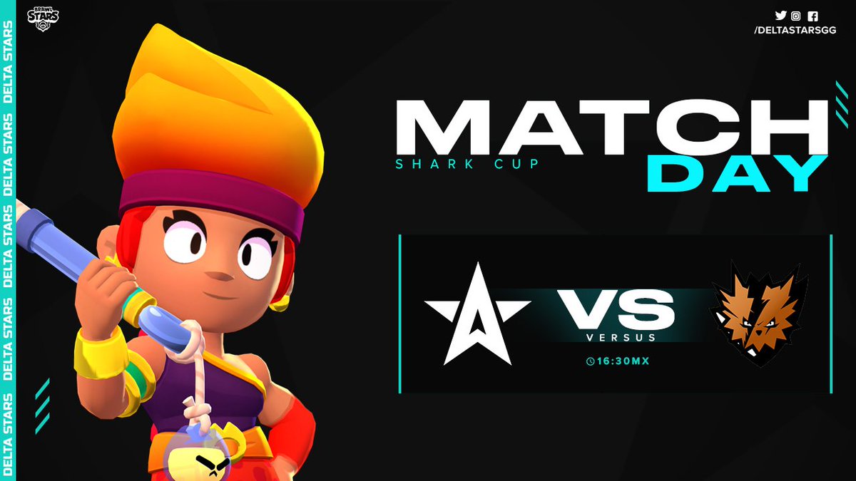 #BS • ¡DÍA DE JUEGO!

Nuestras estrellas de #BrawlStars saldrán por una victoria más en lo que será la jornada 10 de la @SharkCupBs 🏆

🆚 <a href="/eXplodeGamingOK/">eXplode Gaming 🦔</a>
⏰ 4:30 PM 🇲🇽

#DeltaisStrong 🌟