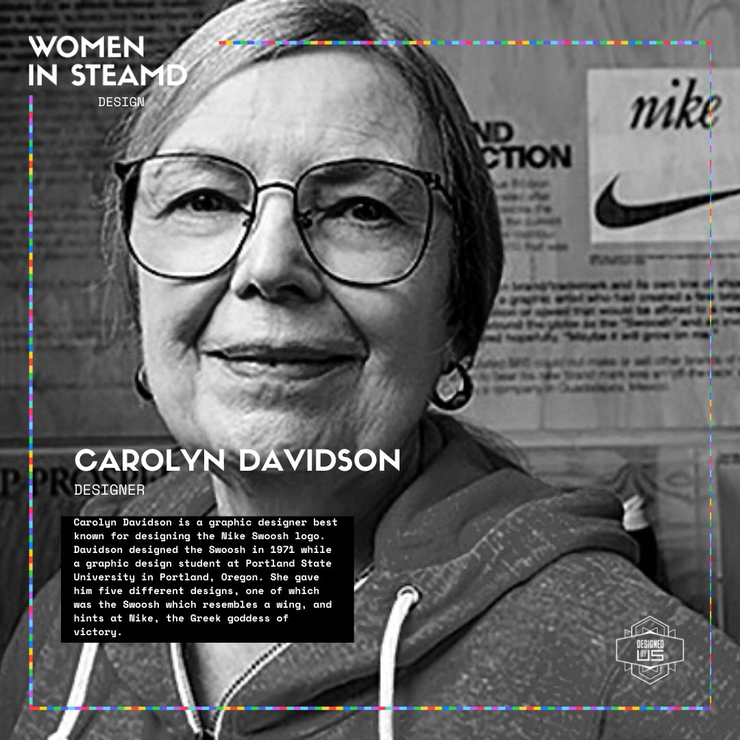 تويتر \ على تويتر: "Today we spotlight graphic designer Carolyn Read more about her life here: https://t.co/1cW9I7msRf #WomensHistoryMonth #STEAMD #CarolynDavidson #Designer #Nike #GraphicDesign #WomenInDesign https://t.co ...