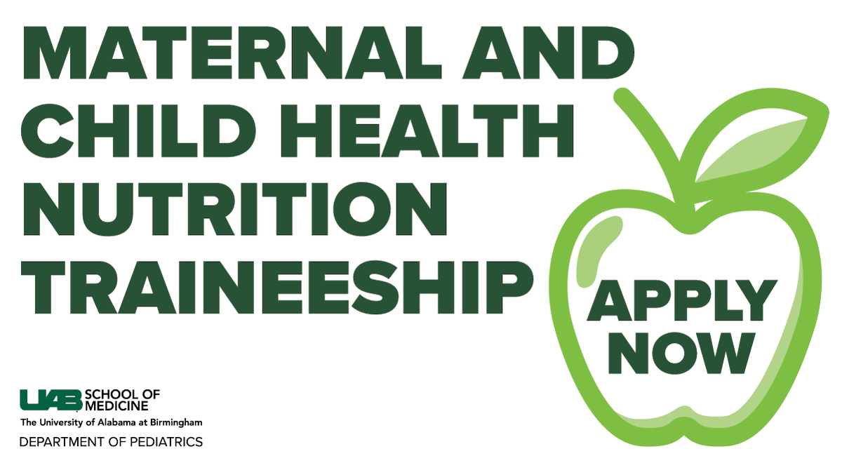 uabpeds's tweet photo. Interested in improving the nutritional health status of infants, children, adolescents and families? Check out the @uabpeds Maternal and Child Health Nutrition Traineeship in the Division of Adolescent Medicine!
 
Click here for more info &amp; to apply! https://t.co/VQTzt85cgU https://t.co/1ueYKFA1i7