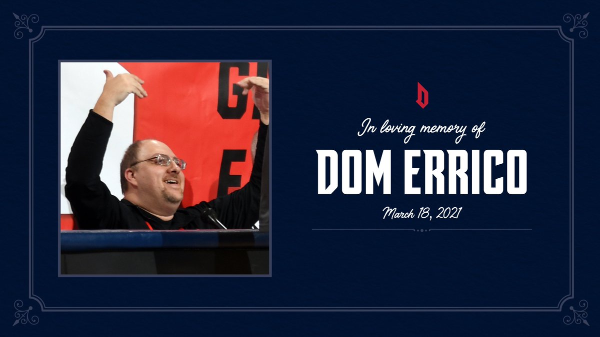 Heartbroken doesn't even begin to describe how we feel tonight. 

<a href="/SteelCityVoice/">Dom Errico 🗣🎙🎩🏀🏈🏐⚽</a> was very much a part of the Duquesne family and he will be deeply missed. A consummate professional behind the mic, Dom was more importantly a loving husband and caring father to two young sons.
