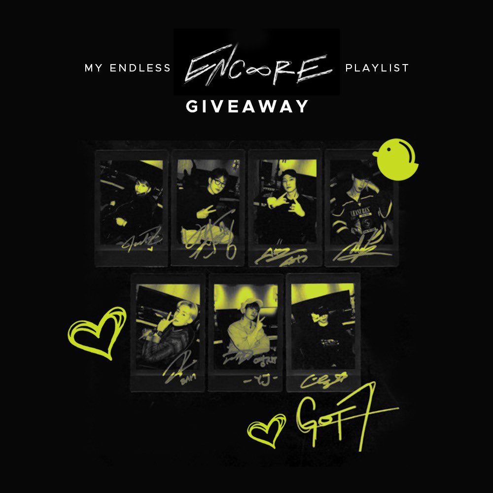 WarnerMusicID's tweet photo. [GIVEAWAY] My endless 'encore' playlist. 

Rules:
1. Buat playlist di Spotify dan Nama playlistnya hrs ada unsur "Encore".
2. Lagu GOT7 "Encore" hrs diurutan nomor 1.
3. Screenshoot playlist kalian &amp; post di twitter dgn mencantumkan domisili &amp; gunakan hashtag #MyEndlessEncore https://t.co/uJobn9mdGC