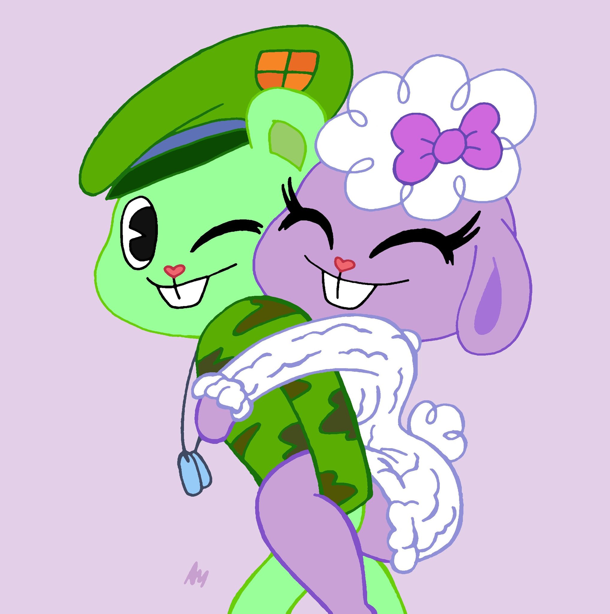 Problem to solve*... on Twitter: "Flippy and Lammy 💚 💜 https://t.co/...