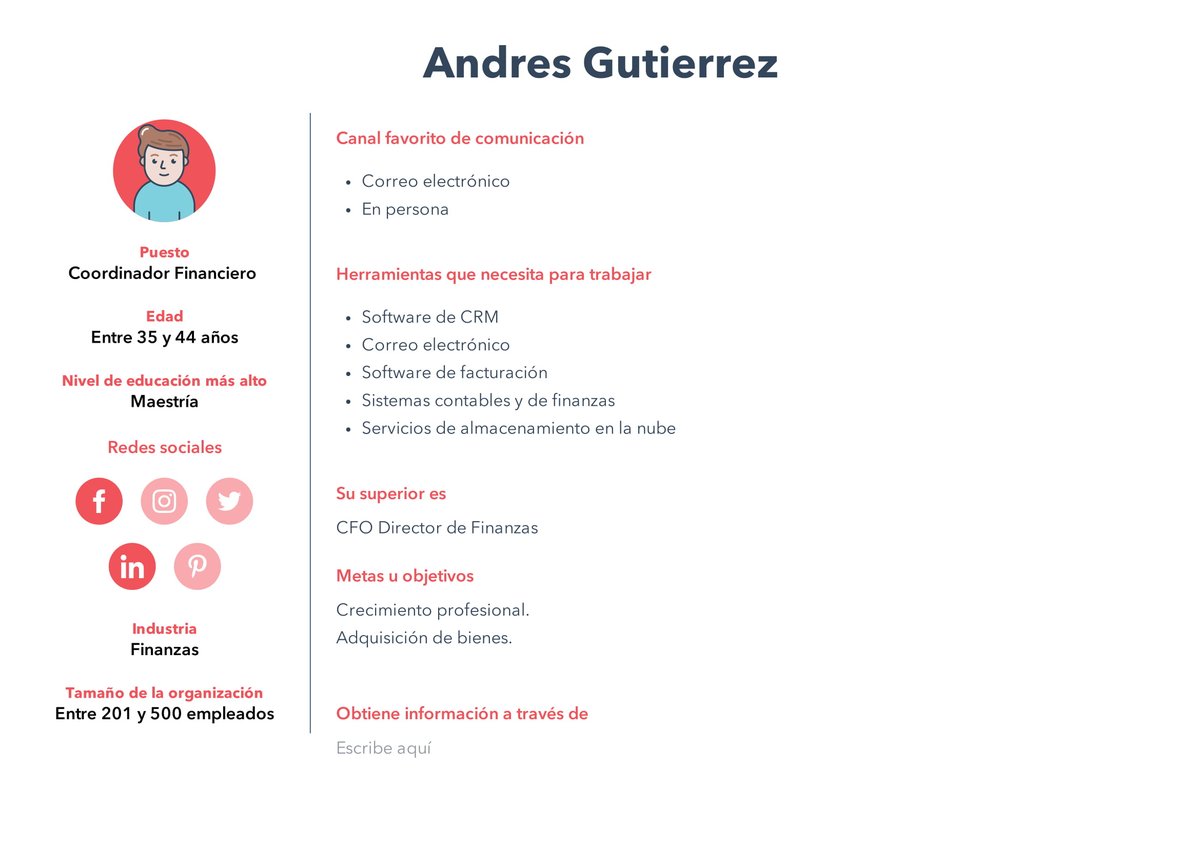 Fernandacamach's tweet image. ¿Por qué es importante crear un #BuyerPersona en tu compañía? Los BP Son representaciones ficticias de tus clientes ideales, son muy utiles para estrategias de marketing, de ventas y de servicio.  Aquí te dejo una plantilla generada en #HubSpottools  para que construyas tu BP.