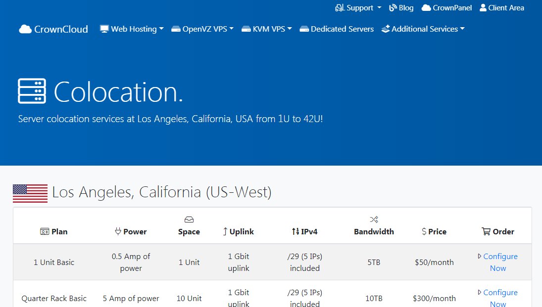 crownclouds's tweet image. We offer server colocation service at Los Angeles, CA. Starting at just $50/Month. Check our plans from here bit.ly/2ALLMfu
#Server #ColocationService