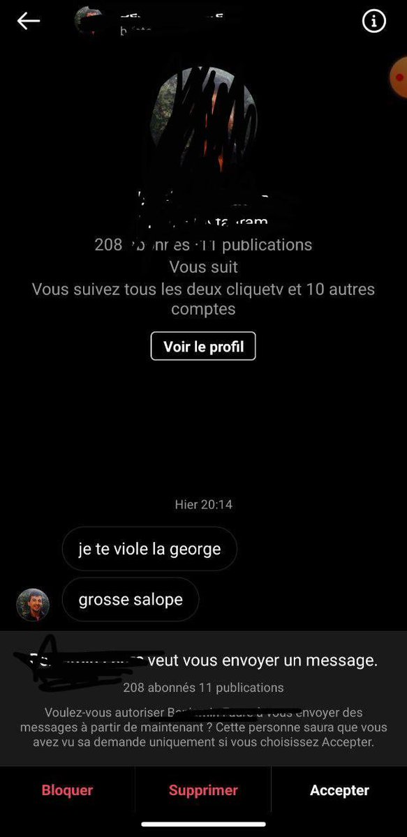 luce_melanie's tweet photo. Depuis mercredi &amp; mon «interview» sur Europe 1 (censée être un droit de réponse suite à de fausses affirmations faites sur l’ @UNEF), je suis harcelée &amp; menacée.

Toujours debout en tout cas, malgré cette énième vague de harcèlement.

Extraits des milliers de MP/DM/com reçus
1/2 https://t.co/foLYE8c9Tt