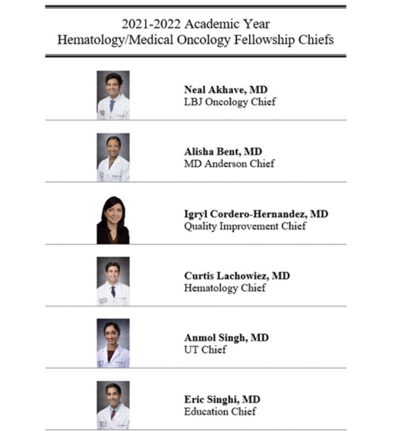 Congrats to this dashing and talented group of chiefs <a href="/MDAndersonNews/">MD Anderson Cancer Center</a> with whom I am lucky to be friends AND work with!! <a href="/MDanmolsingh/">Anmol Singh, MD</a> @esinghimd <a href="/IgrylCH/">Igryl Cordero-Hernandez, MD</a> <a href="/CLachowiez/">Curtis Lachowiez</a>