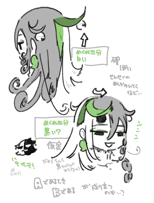 道満くんの白髪側のちょこっと黒髪の仕組み??? 
