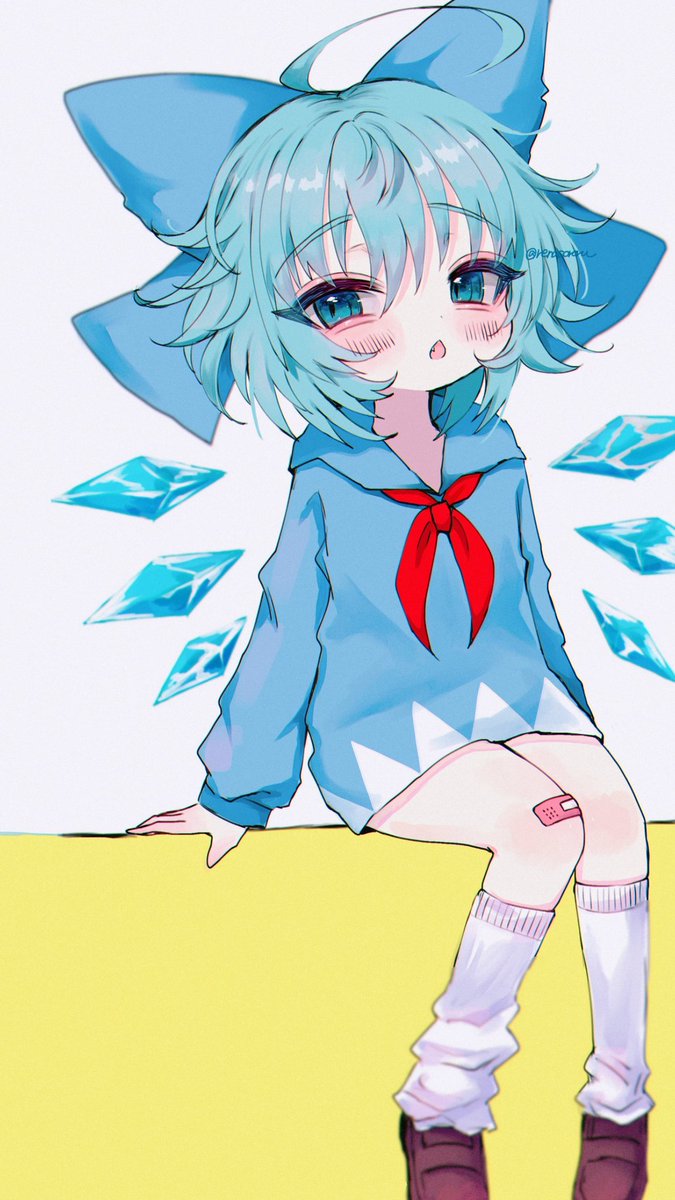 cirno 1girl solo wings blue hair ice wings ice blue eyes  illustration images