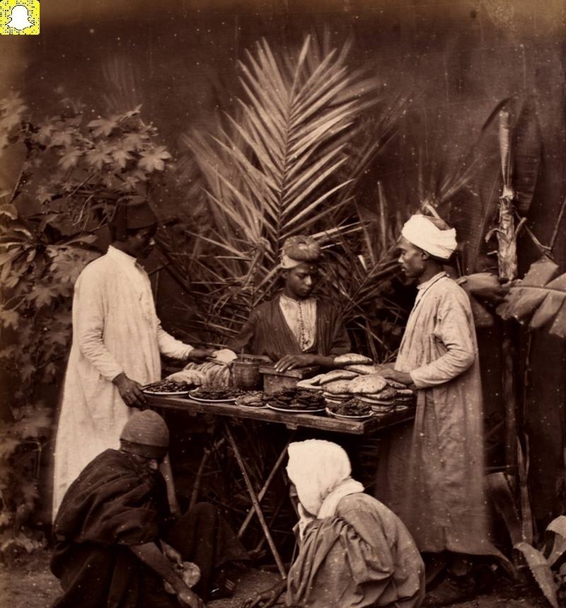 صورة لعربة فول و طعمية في القاهرة سنة 1862م
