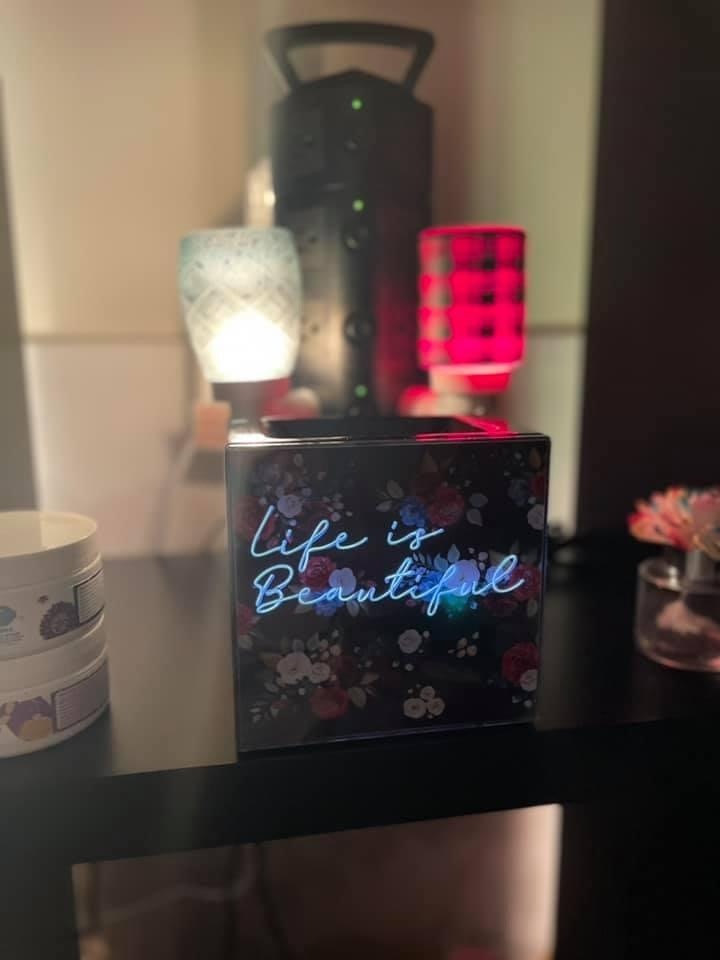 “Life is Beautiful” is April's warmer of the month #WOTM #whiffsandwiggles #Warmers #fragrance #mompreneur #joinme #scentsylife #girlboss #home #candle #scent #homedecor #love #airfreshener #collection #scentsywarmer #scentsyaddict #wahp #wahm #incense #bossgirl #LifeisBeautiful