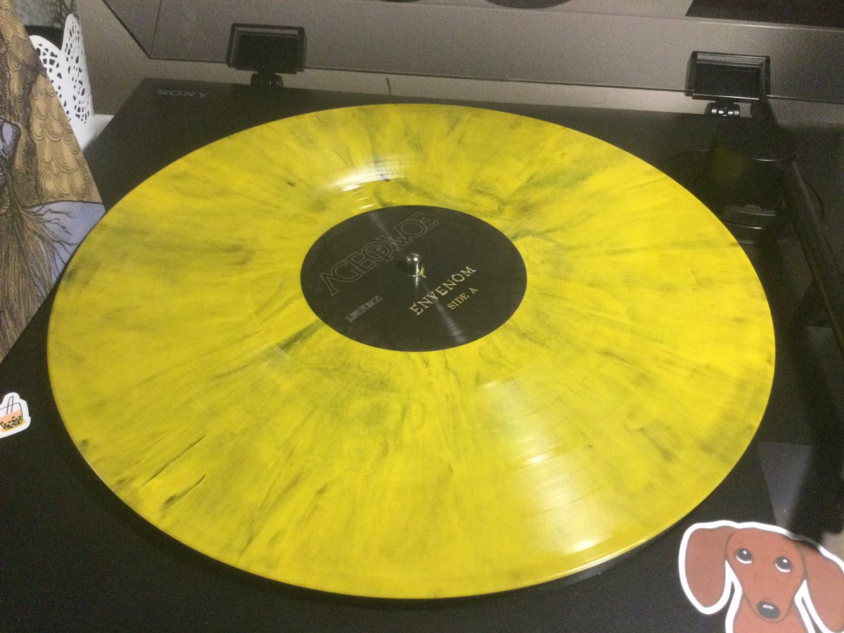 #NowPlaying 🇸🇪 Age of Woe - Envenom 🌪 on @LifeforceRec 

So excited to get this beautiful looking album that sounds absolutely nasty 🥰🤘 A true mixed-metal celebration of low end rumbling sludge and shuffling, grinding death and doom. Varied and evil ☠️ <a href="/ageofwoe/">Age Of Woe</a> #vinyl