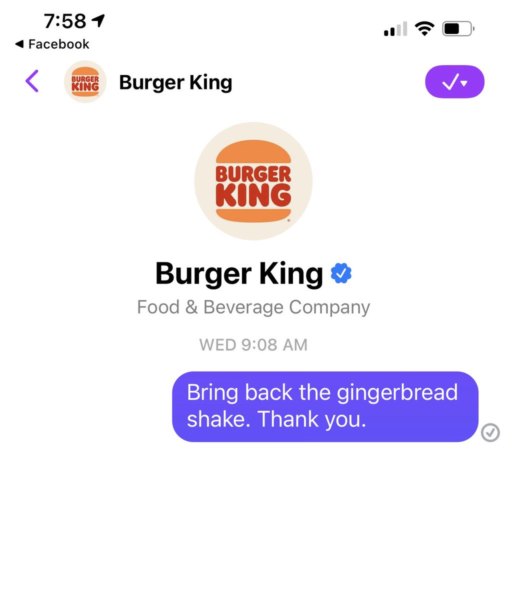 Day 2. I’ve also sent  @BurgerKing a FB message. Please bring back the gingerbread shake. Thank you