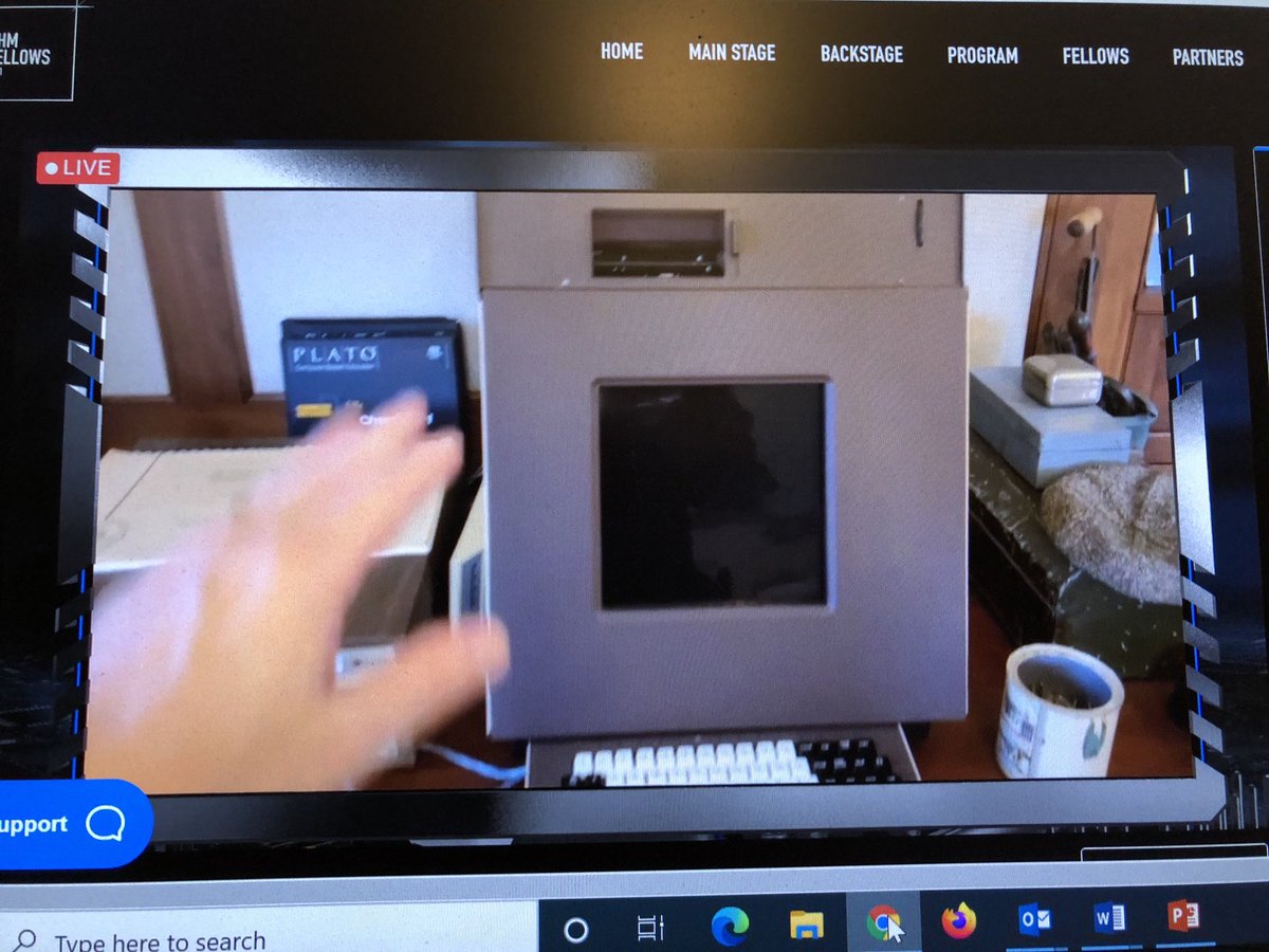 Wow, some amazing stuff shown by Ray Ozzie on a virtual tour of some of his home computer museum. Here, the seminal PLATO computer system #CHMFellows