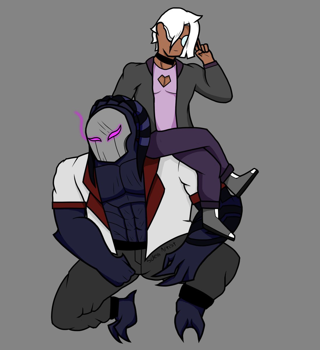 sollessartist's tweet photo. A tank and his pocket medic #Planewalker #DigitalArt https://t.co/P5p9aMSMIP