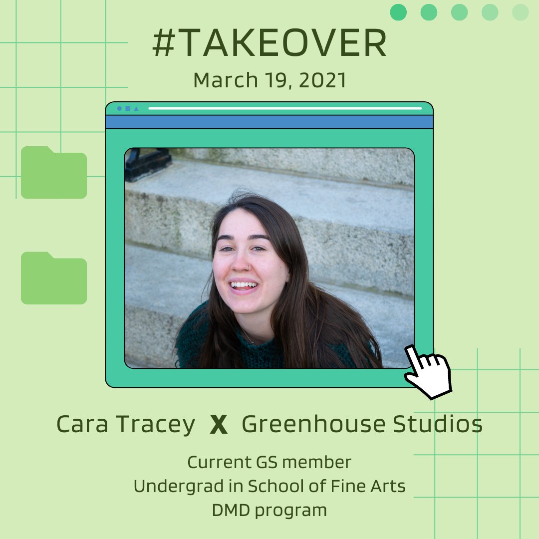 GreenhouseUConn's tweet photo. On today's account #takeover Cara Tracey will be taking over Greenhouse Studios' account. Cara is currently an undergraduate student in the School of Fine Arts, she #uconndmd major, concentrating in Web Design & Interactive Media. Tuned into our stories to check out Cara's day! https://t.co/oJv97rfHcE