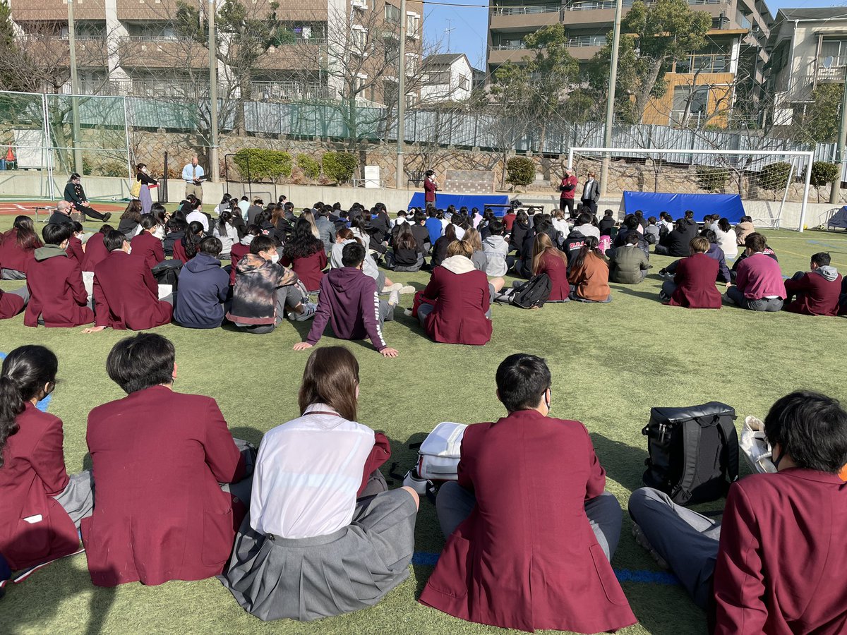 marist_kobe's tweet image. We brought back our pre-Covid tradition of Friday assemblies with a passionate reflection about the importance of saying hello from our student council president, Sangmin. #studentlife #publicspeaking #sayinghello #kobejapan #internationalschool