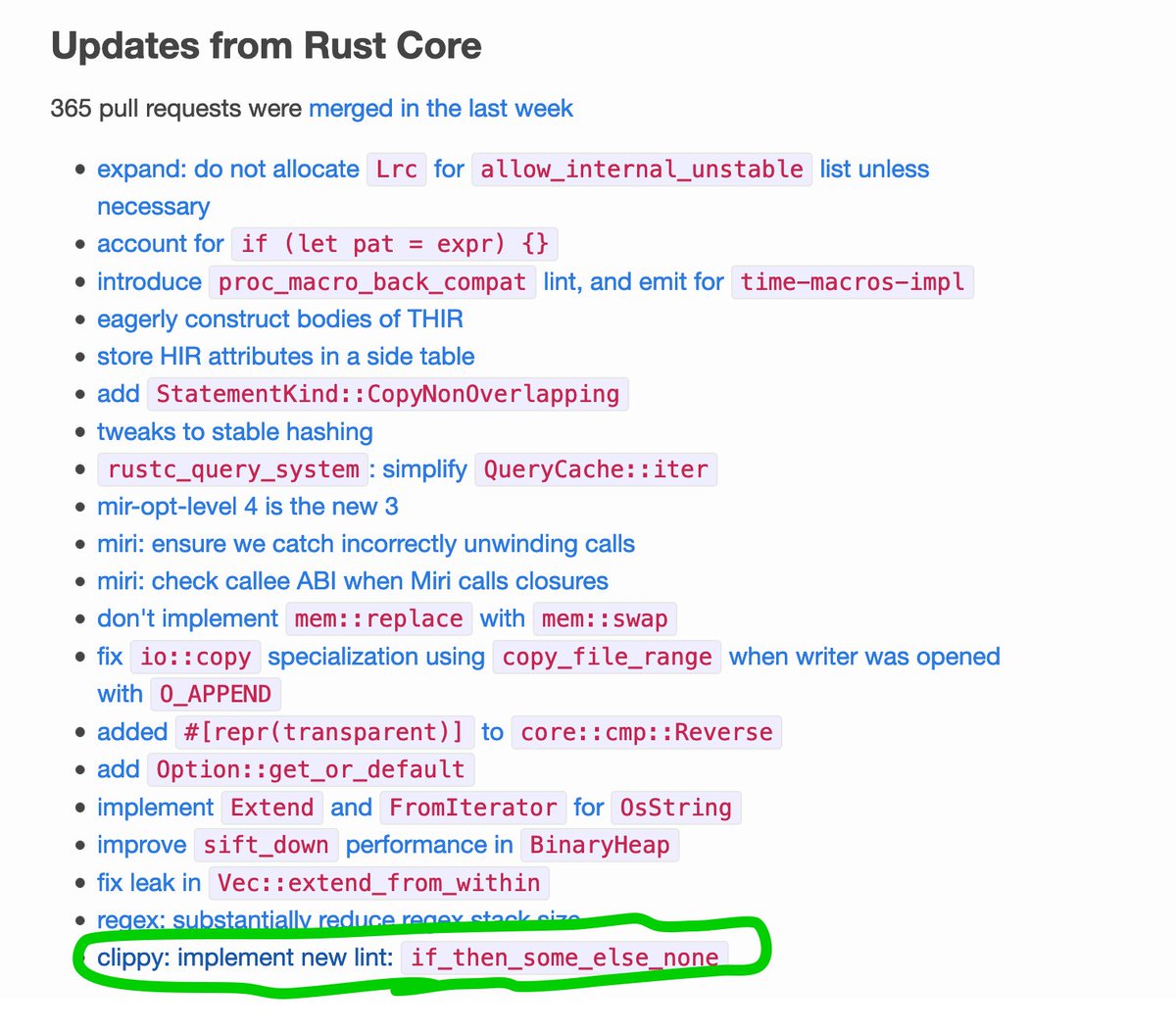 yusuktan's tweet image. The new clippy lint I proposed and implemented has been listed in #ThisWeekInRust 🙌
This lint will tell you that your if-else blocks could be written with `bool::then` if they could!