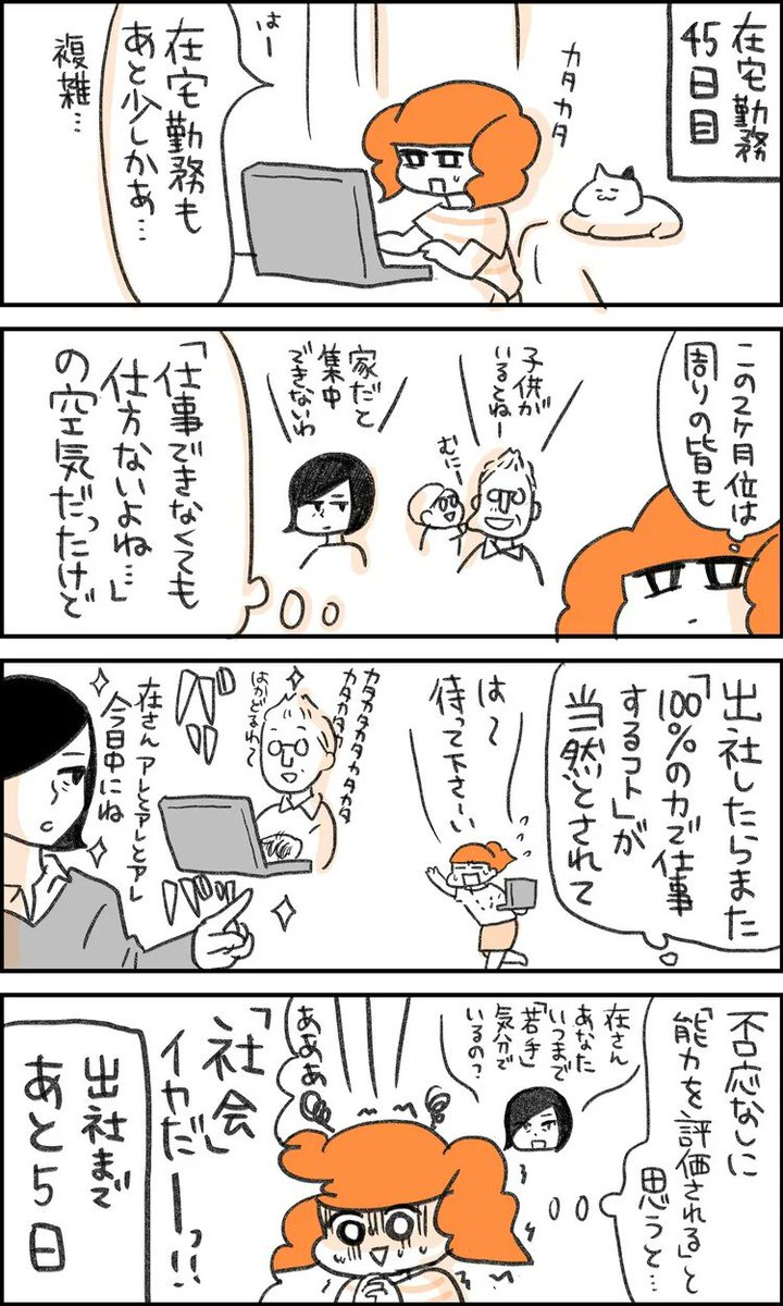 在宅勤務子ちゃん
45日目～48日目

出社日までもうすぐ!!
明日も12時につづきアップします! 