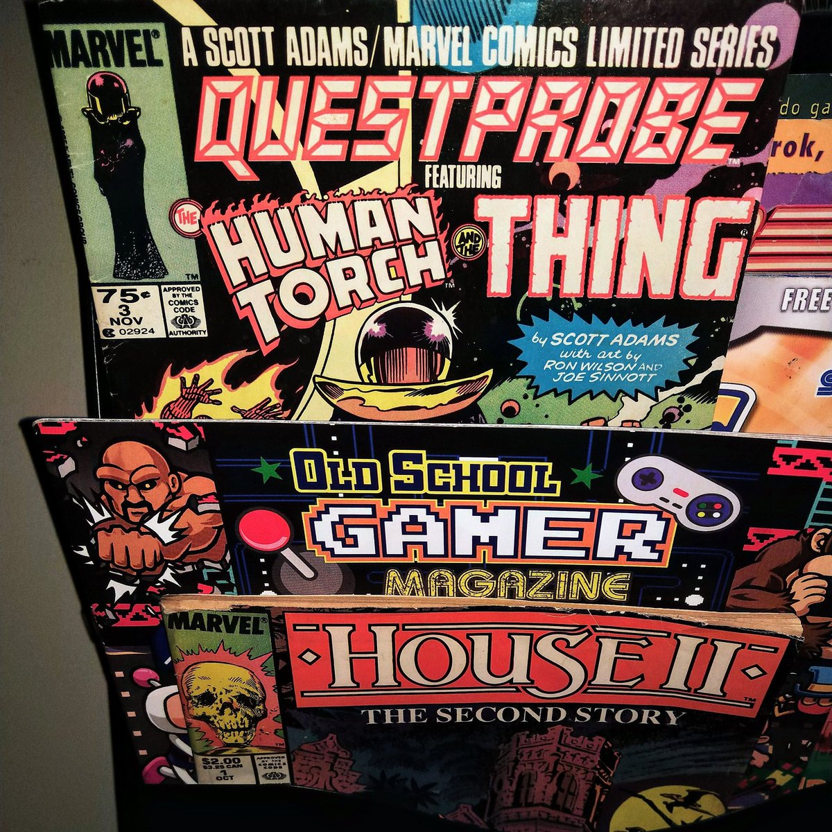 VicSage2005's tweet photo. People sometimes need a break at the arcade - which is why Arkadia offers only the finest in retro periodicals! 👾 #nerdlyfe #arcadelife #retrogaming #marvelcomics #oldschoolgamer #questprobe #popculture https://t.co/0ilrRXUqgd
